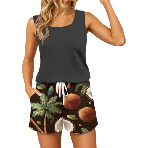 Camiseta de tirantes para mujer en algodón suelto monocolor