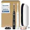 Philips Sonicare DiamondClean 9000 Electric Toothbrush 2-Pack | App-Enabled, Pressure Sensor, 12 Modes, USB Charging Case, Black & Rose Gold