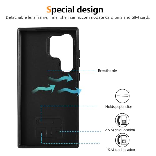 Étui en cuir magnétique pour Samsung Galaxy S22 avec anneau de support premium