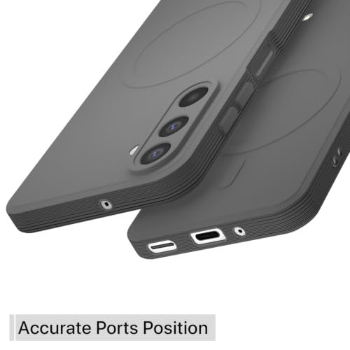 Image of Outlouders Back Cover for Samsung Galaxy M17 5G / A17 5G / F17 5G | Soft Matte Silicone | Magnetic-Safe Logo Design (Magnetic-Safe Not Compatible) | Shockproof Bumper Case (Grey)