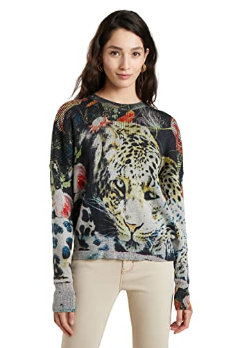 Desigual JERS_renji Maglione, Nero, M Donna