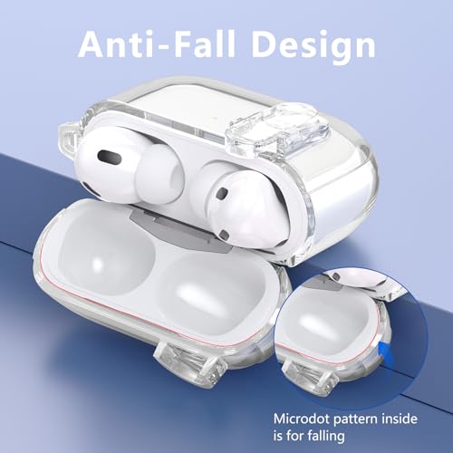 Image of (with Lock) Clear Case Compatible for Cute Apple Airpods Pro 1 /2 Cases Women, VISOOM TPU Transparency Air pods Pro 1st 2nd Generation Soft Earbuds Case Bling Keychain for Airpod iPod Pro2 /1