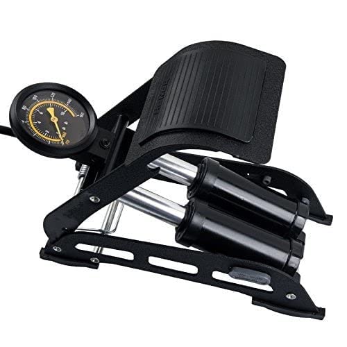 J. P Enterprise Double Barrel Floor Pump for Car Motorcycle Bike Tires Black Foot Air Pump Inflator with Pressure Gauge