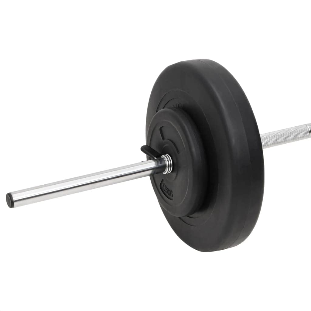 Amazon | vidaXL バーベル＆ダンベル プレートセット付 総重量60kg