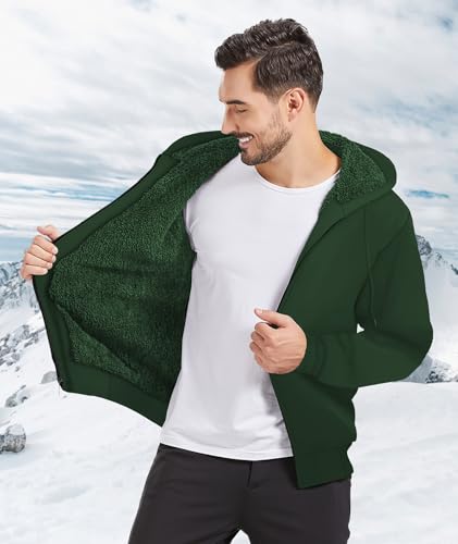 Mens Fleece Hoodies Zip Up Warm Thick Winter Jacket - image 2