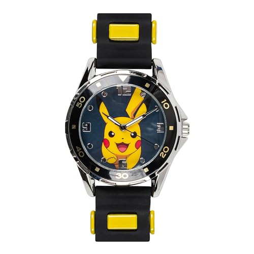 Accutime Relógio analógico infantil Pokemon Pikachu de quartzo para meninos, meninas, crianças e adu