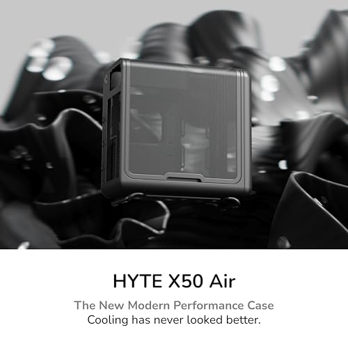 Image of Hyte X50 Air - Modern Performance ATX Mid-Tower Gaming PC Case - Optimized High Airflow Chassis - Curved Micro Mesh Side Panel with Sturdy Stamped Steel Front Panel - Pitch Black