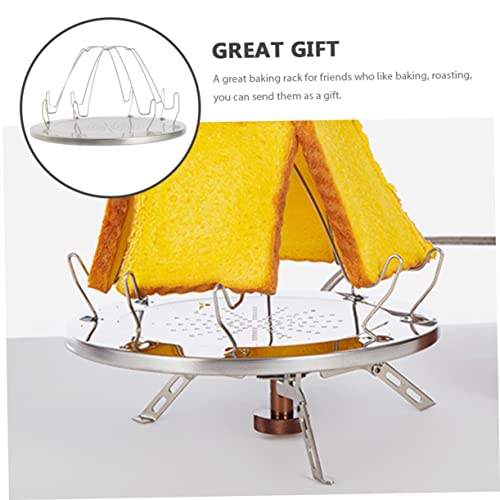 BESTonZON Grelha Fogão De Acampamento Dobrável Torradeira Racks De Resfriamento De Fogueira Suporte