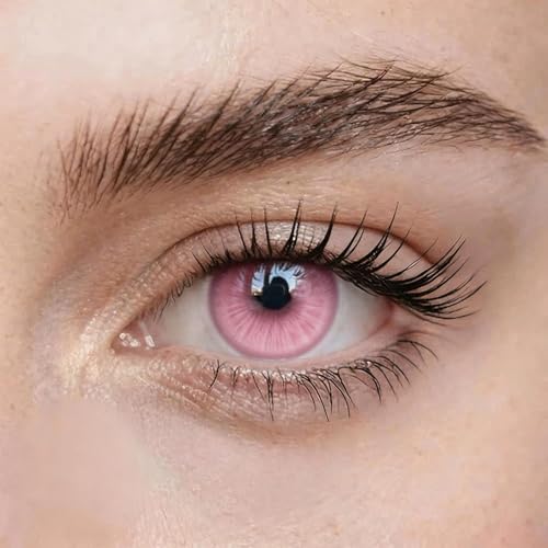 #VerdientProvisionen<br>Rosa Kontaktlinsen ohne Sehstärke – Beauty of Tomorrow – stark deckende Monatslinsen Natürlich Aussehende Dezente Farbige Kontatklinsen (0 00 Dioptrien)