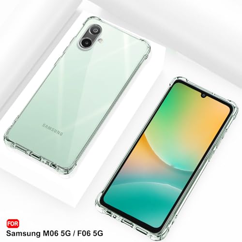 Image of TheGiftKart Transparent Crystal Clear Back Cover Case for Samsung Galaxy M06 5G / F06 5G | Shockproof Soft TPU Case | Cushioned Edges for Ultimate Protection Back Cover Case (TPU, Transparent)