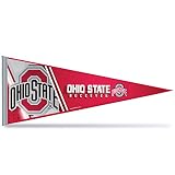 Rico Industries NCAA Ohio State Buckeyes Primary 12" x 30" Felt Wall Décor Pennant - Great for Home/Bed Room/Man Cave Décor