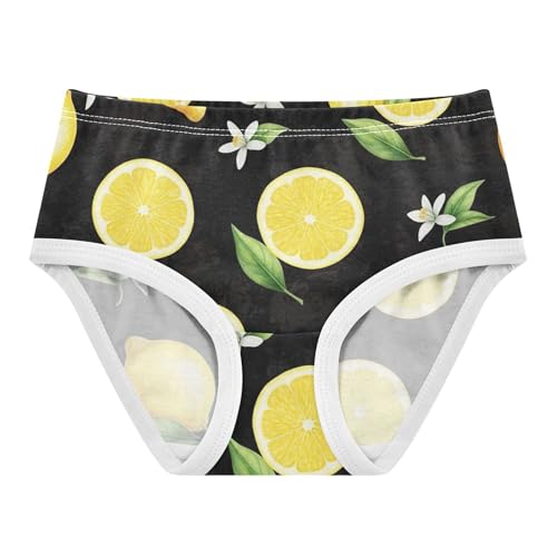 Girls Underwear Toddler 2t Cotton Cute Panties Girl Print Kids Briefs Undies Watercolor Lemons White Floral Black
