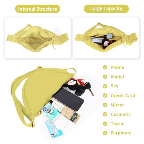 Image of Nylon Crescent Crossbody Bag for Women Purses Trendy Men,Small Travel Sling Bag Hobo