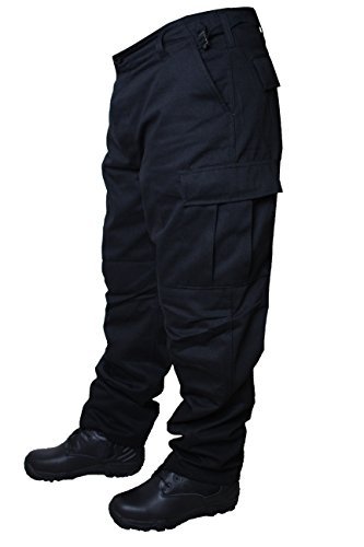 Army Cargo BDU, pantaloni stile ranger, stile militare, colore nero nero XL
