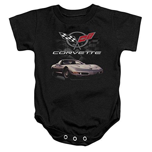 Chevy Romper Corvette Checkered Past Baby Creeper, Black, 6 Months