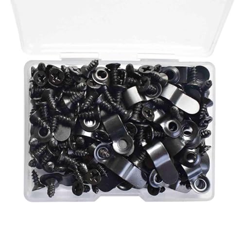 Image of 100x Picture Turn Button Fasteners with Screws Picture Hardware Backing Clips for Hanging Pictures