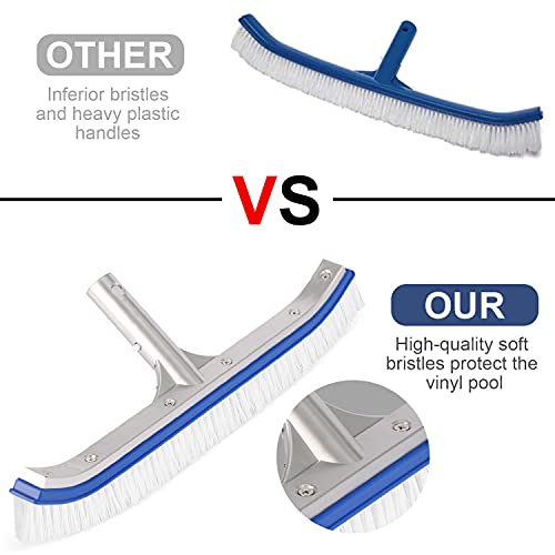 Polog Pool Brush, 17.5” Pool Brushes for Cleaning Pool Walls, Pool