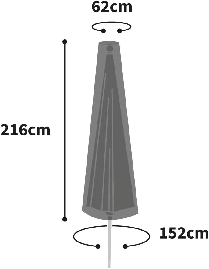 Bosmere Products Ltd D596 Storm Black Giant Parasol Cover With Zip