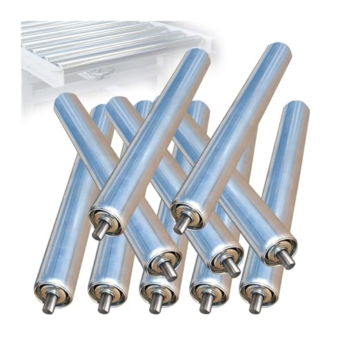 Set of 10 Conveyor Belt Rollers, Stainless Lumber Conveyor Roller Dia 25mm/1" 32mm/1.3" 38mm/1.5" 50mm/2" 60mm/2.4", Conveyor Rollers for All Types of Construction Projects(Set of 10 D-1.5"/38mm,L-19.