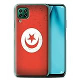 Stuff4 Coque Gel TPU de Coque pour Huawei P40 Lite/Nova 7i / Tunisie/Tunisien Design/Drapeau Africain Collection