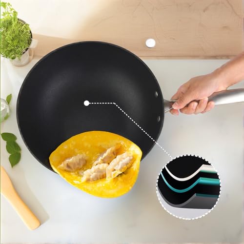 Wok de hierro fundido ligero de 12 pulgadas con recubrimiento antiadherente miniatura 5