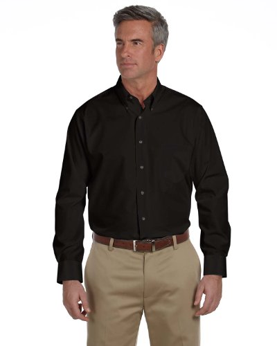 Van Heusen Mens Long-Sleeve Silky Poplin (V0113) -Black -2XL