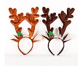 Purpledi 2 Stück Weihnachtsgeweih , Weihnachten Haarband , Rentier-Geweih-Stirnband , Haarreif Rentier mit Ohren das perfekte Accessoire für Erwachsene & Kinder zu Weihnachten oder zum oder Fasching