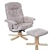 Produktbild Mendler Relaxsessel M56, Fernsehsessel TV-Sessel mit Hocker, Stoff/Textil ~ Vintage hellgrau