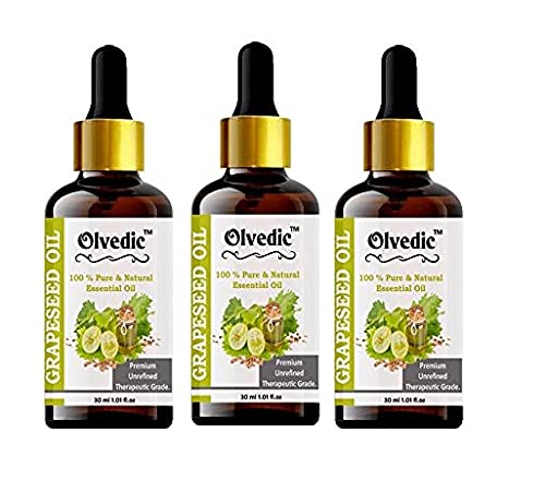 Grapeseed Essential Oil Pure & Organic Therapeutic Grade Undiluted For Hair, Skin-Pack of 3 (30 ml each)-image-48