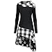 Produktbild CharMma Frauen Übergröße Mock Neck Sweatshirt Asymmetrisch Top Spitzen Bluse Langarm Hemd (3XL, Weiß)