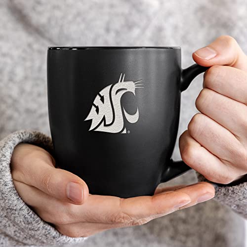 Image of Rico Industries NCAA Primary 15-Oz Personalized Matte Black Bistro Mug - for Hot or Cold Drinks