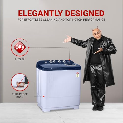 Image of ONIDA 11 Kg 5 Star Semi-Automatic Top Loading Washing Machine (S11GS, Blue, Cyclone Pulsator, Waterfall Technology)