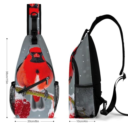 Sac poitrine Birds Snow Cranberries imprimé nature pour cyclisme
