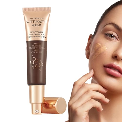 Hidratating Liquid Foundation, acabado mate natural, larga duración 8-12 horas, fórmula ligera y hidratante para la tez impecable, adecuada para piel seca, grasa y combinada