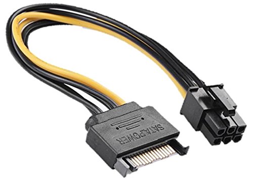 SATA15pin �� 6pinPCI Express PCI-E �d���P�[�u�� �ϊ� SATA 15�s��