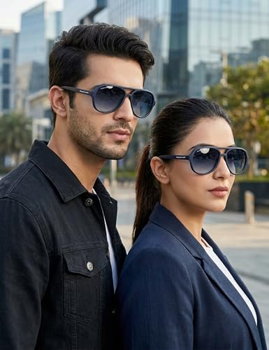 Image of Fastrack Polarized Aviator Sunglasses for Men (Medium)