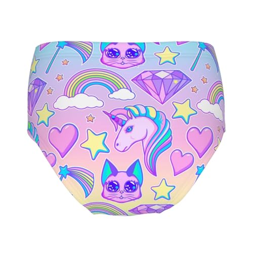 Magical Rainbow And A Unicorn Girls' Underwear Soft Cotton Little Girls Panties Comfort Briefs2