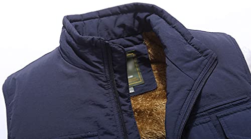 Men's Winter Warm Fleece Lined Padded Vest Sleeveless Jacket2