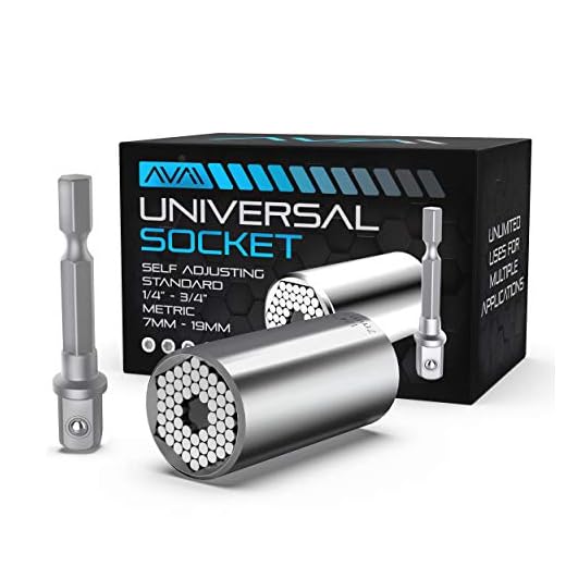 Universal Socket Tool For Wrench Tool Sets, Ratchet, One Size Drill Adapter, Magic Multifunctional, Best Cool Adjustable Gadget Grip Car Tech Gifts For Fathers, Him, Men, Dad