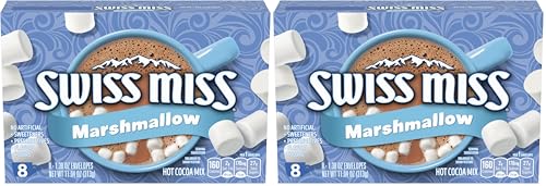 Swiss Miss Chocolate Hot Cocoa Mix With Marshmallows, 8 Count Hot Cocoa Packets (Pack of 2)