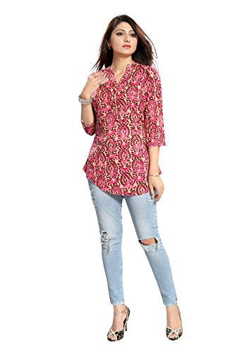 Image of Women's Cotton Straight Kurta (ALC1009Z Pink Small)