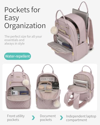 Image of School Backpack for Teen Girls Women, Quilted Bookbag for College High School Travel Work