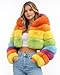 Daniel's Leather NYC - Faux Fox Fur Layered Hooded Bolero, Faux Fur Cropped Jacket, Luxury Winter Fashion Jacket (US, Alpha, Small, Regular, Regular, Multi-Color)