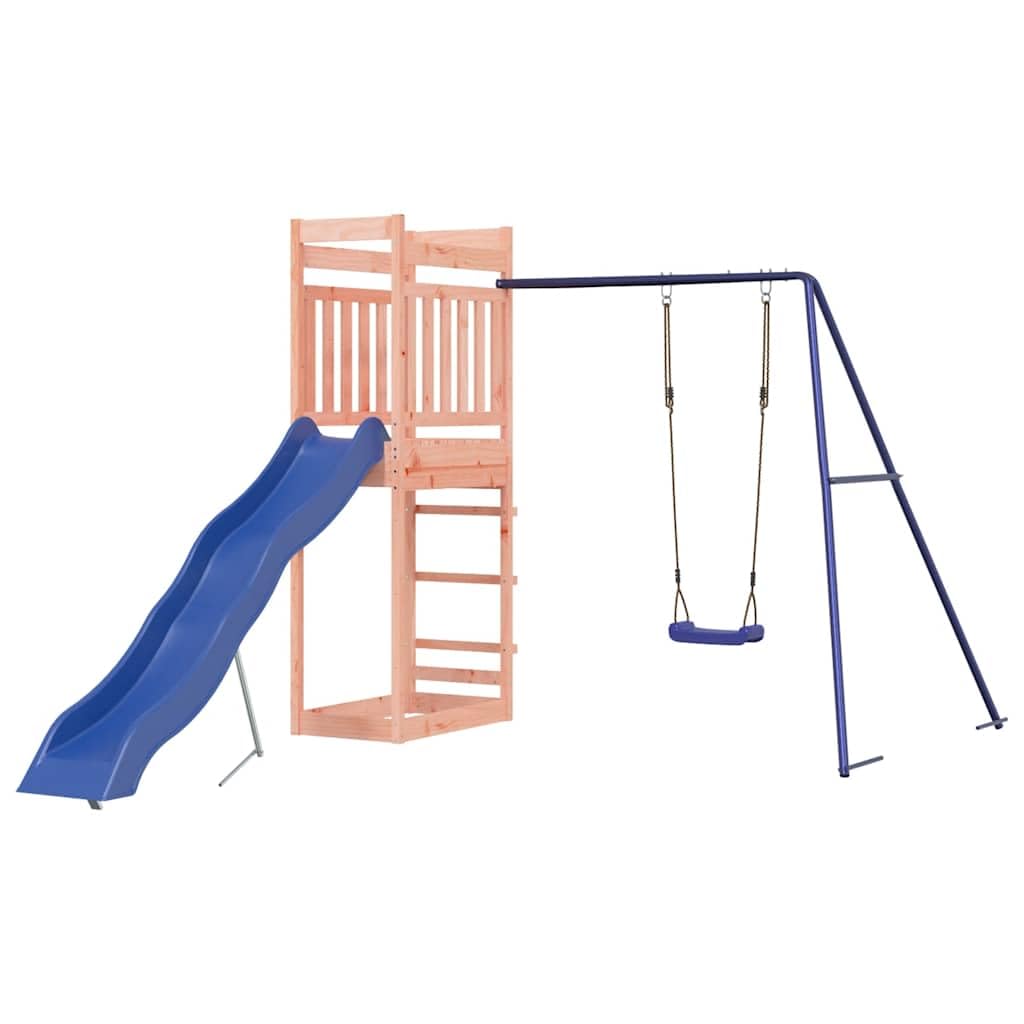 Spielturm Massivholz Douglasie 242 x 335 x 207 cm Spielturm Klettergerüst mit Rutsche Schaukel Kletterwand Kinder Kletterturm Spiel-Zubehör für Garten Holz Spielplatz Spielhaus