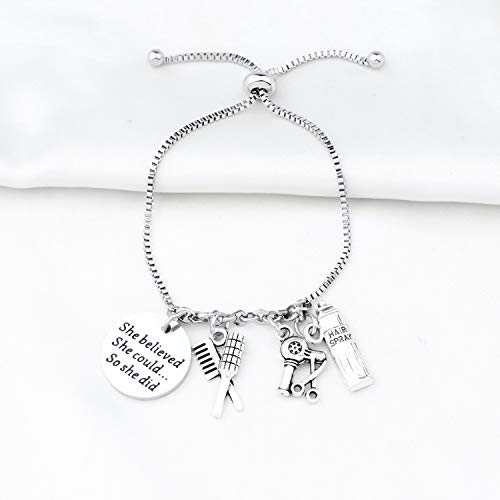 PLITI Hairstylist Gifts Hairdresser Gift Hair Stylist Bracelet Barber Gifts She Believed She Could So She Did Hairdresser Jewelry Cosmetology Graduation Gift3