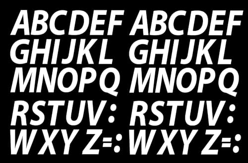 A - Z Reflective White Alphabet Letters Stickers Vinyl Decals (2 Sets) Choose Size from 1
