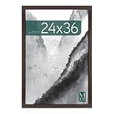 MCS Museum Poster Frame 24x36 Espresso Woodgrain, Vertical & Horizontal Wall Hanging Large Picture Frame for Photos, Posters & Art Prints (1-Pack)
