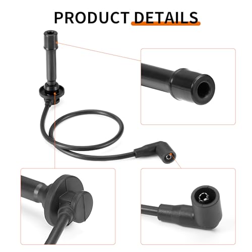 Image of 6Pcs Ignition Coil and Spark Plug Wire for Kawasaki KAF820 KAT820 | Mule PRO-FX PRO-FXR PRO-FXT 2015-2023 21150-0013 21121-0724