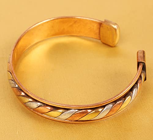 Image of Touchstone Copper Bracelet Tibetan Style. Hand Forged with Solid and high Gauge Pure Copper.