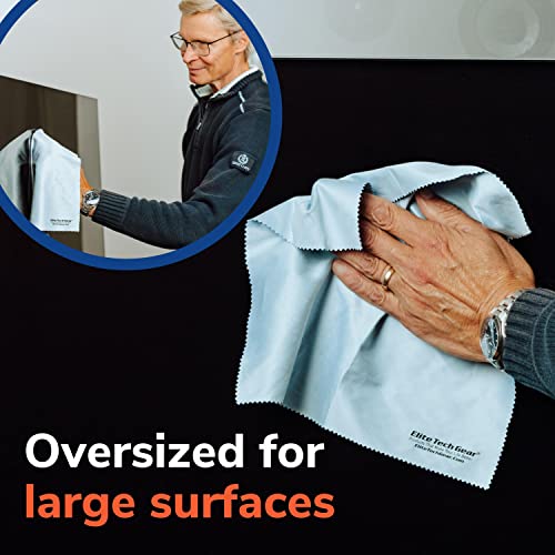 Elite Tech Gear Microfiber Cloth - 8-Pack, 12" X 12" Oversized Cleaning Cloths. Washable And Durable Microfiber Cleaning Cloth For Glasses, Lenses, Electronics And Screens. High Tech Quality Material #TOP2